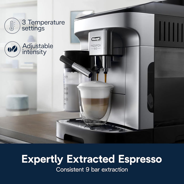CAFETERA DELONGHI MAGNIFICA EVO C/ LATTE ECAM29084SB PLATEADO GRADO B