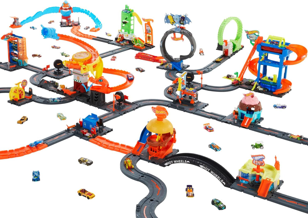 Pista De Juguete Hot Wheels Heladería Set De Juego Con Vehículo Y Rampa Sorpresa, Conexión Con Otros Sets, Para Niños De 3 Años En Adelante Multicolor