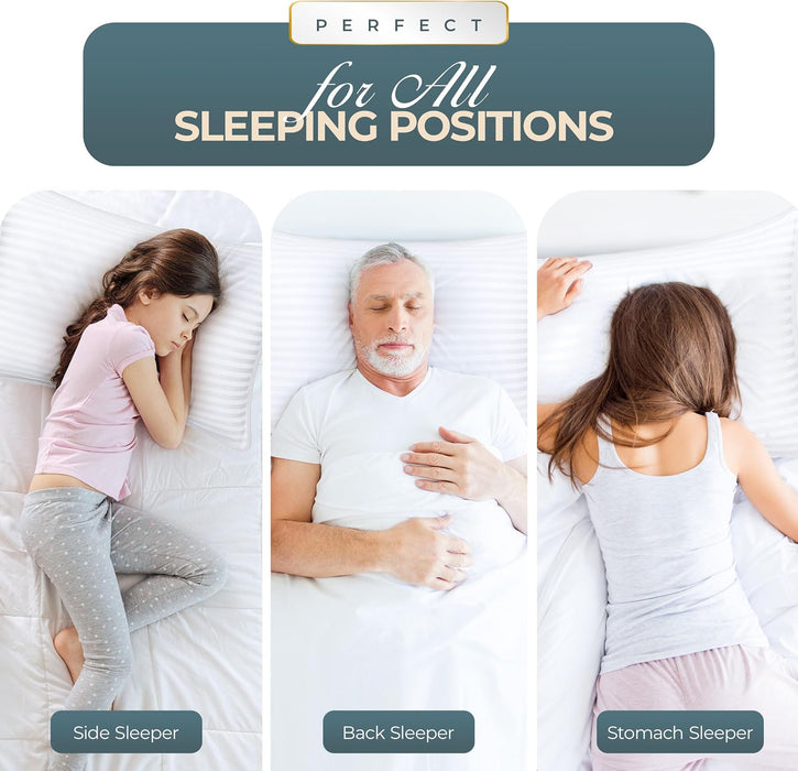 Juego de 2 Almohadas Utopia Bedding King Size Blancas Calidad Hotelera - GRADO B