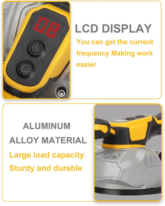 HUICCN CORDLESS TILE VIBRATION LEVELING MACHINE FOR DEWALT 20V BATTERY, PORTABLE TILE VIBRATOR TOOL WITH 8 ADJUSTABLE SPEED DIGITAL DISPLAY FOR FLOOR WALL (NO INCLUYE LA BATERÍA) GRADO B