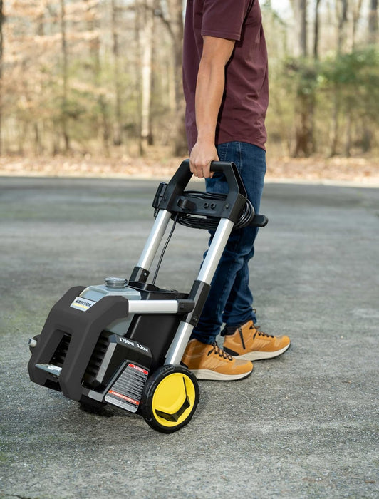 KÄRCHER PRESSURE WASHER K1700B, CETA CERTIFIED, 3 SPRAY NOZZLES, DETERGENT TANK, FOR CARS, DRIVEWAYS, SIDING, PATIOS, 1.2 MAX. GPM