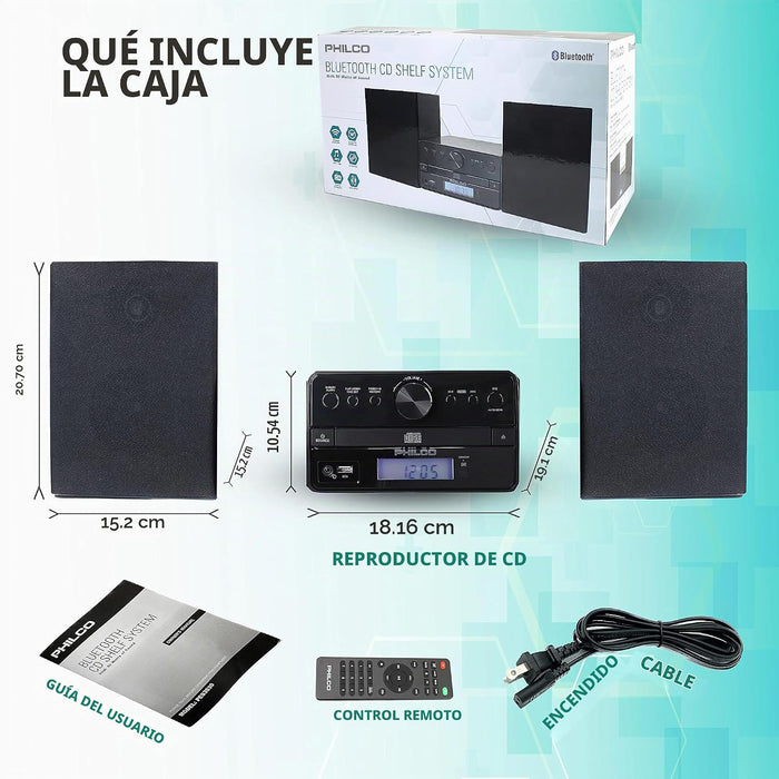 Minicomponente Philco Pes-3550 Con Reproductor De Cd, Bluetooth Y Radio Fm Digital GRADO A