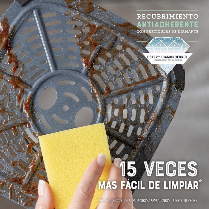 Freidora de Aire Digital, Recubrimiento Oster® DiamondForce, 7.5L de Capacidad, 10 Programas Automáticos GRADO B