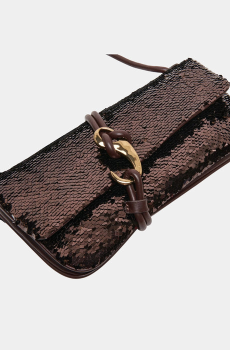 BOLSA DOLCE VITA ALICE BROWN SLANT BAGUETTE GRADO B