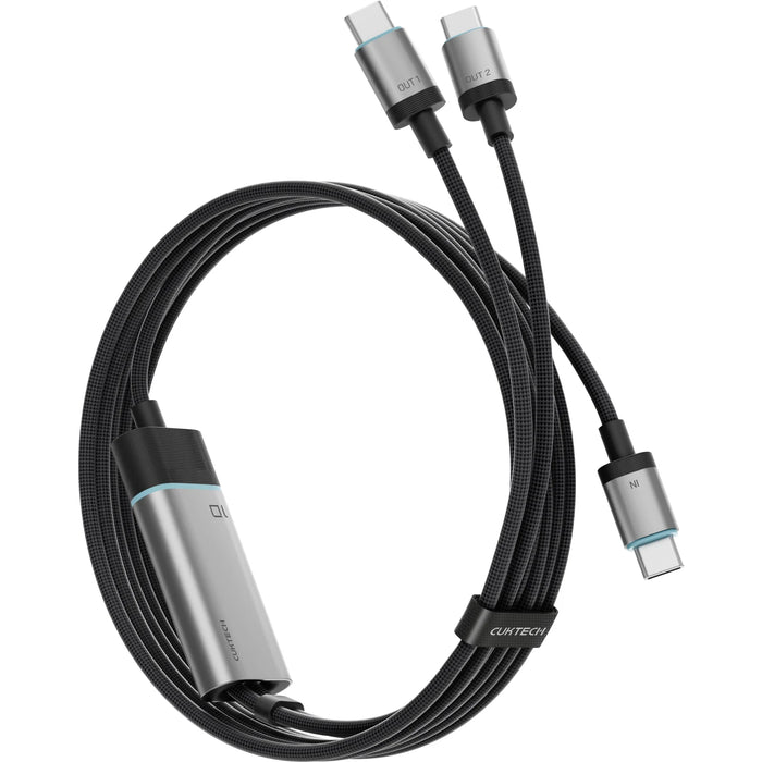CUKTECH CABLE USB-C 2 EN 1 100W CARGA RÁPIDA TIPO C TO 2C GRADO B