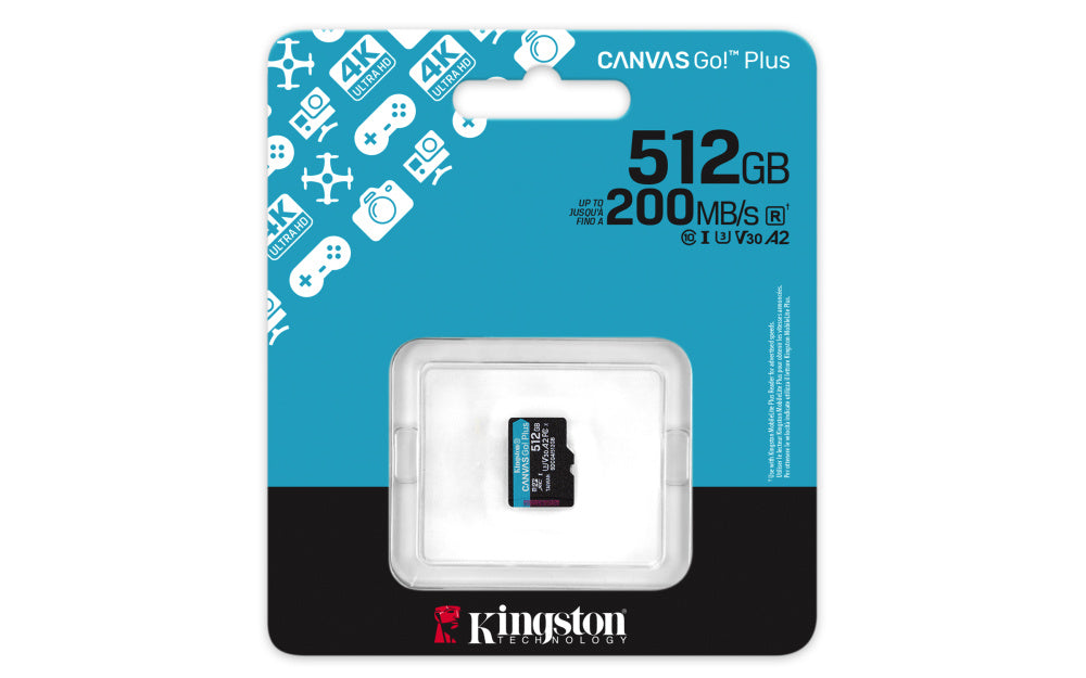 MEMORIA MICROSD KINGSTON CANVAS GO PLUS GEN4 512GB 200MB/S GRADO B