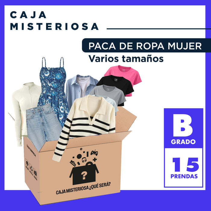 Paca de Remate Ropa de Mujer Diferentes tamaños de paca (7-45 prendas)