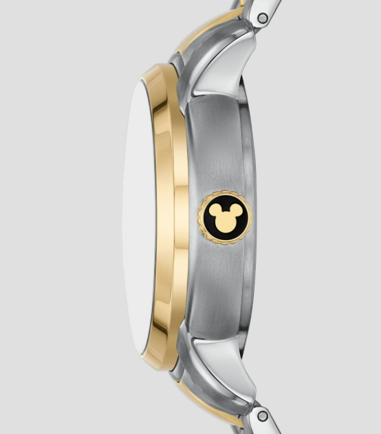RELOJ FOSSIL DISNEY MICKEY MOUSE LE1193 GOLF DORADO PLATEADO GRADO B