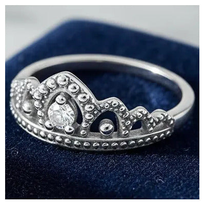 Anillo de Corona de Princesa Color Plateado | Grado B