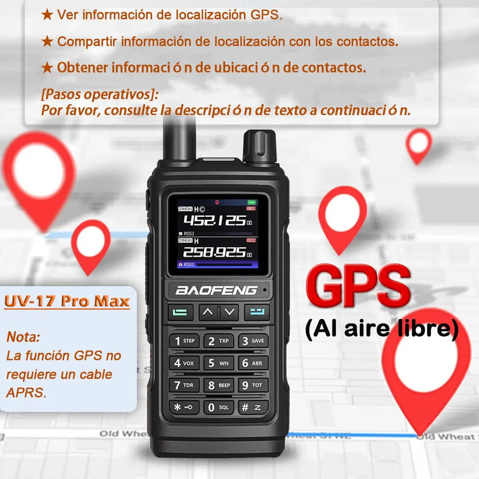Radiocomunicacion Baofeng Uv17pro Max Gps Amfm Uhf Vhf Usb-c GRADO B