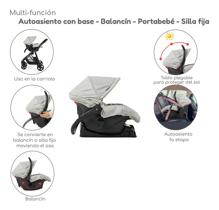 CARRIOLA TRAVEL SYSTEM PRINCE 0 A 36 MESES O GRADO B