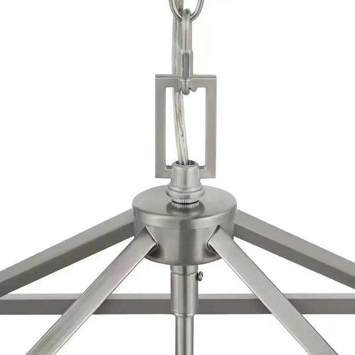 LAMPARA ARAÑA TECHO RUSTICA 4 LUCES GRIS NIQUEL CEPILLADO GRADO B