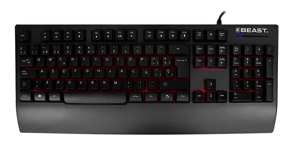 Teclado Gamer Beast Rt-02 Alambrico Español Luz Multicolor Color Del Teclado Negro GRADO A