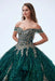VESTIDOS DE QUINCEAÑERA ROSEBRIDAL DE COLOR VERDE OSCURO GRADO B - TiendaKomet México