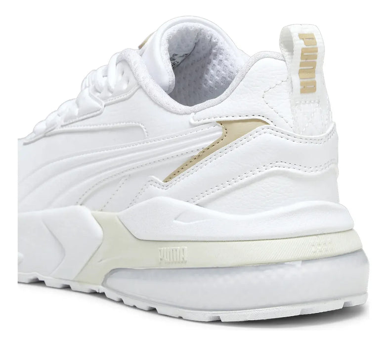 Tenis Casual Puma Vis2k Blanco con Dorado Lisa 24 GRADO A