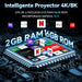 PROYECTOR LED ANDROID WIFI PROFESIONAL MINI PORTATIL CON 2 GAMEPADS 12000LM LED 4K 1080P BLANCO GRADO A - TiendaKomet México