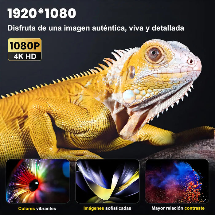 PROYECTOR LAVAVIDA MX003 PORTÁTIL ANDROID MINI SMART TV 4K HD LED 1080P 12000 LM PROYECTOR PROFESIONAL CON WIFI Y BLUETOOTH BLANCO GRADO B