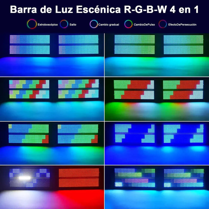LUZ ESTROBOSCOPICA LED 1000W 48+8 LEDS RGBW ESCENARIO GRADO A