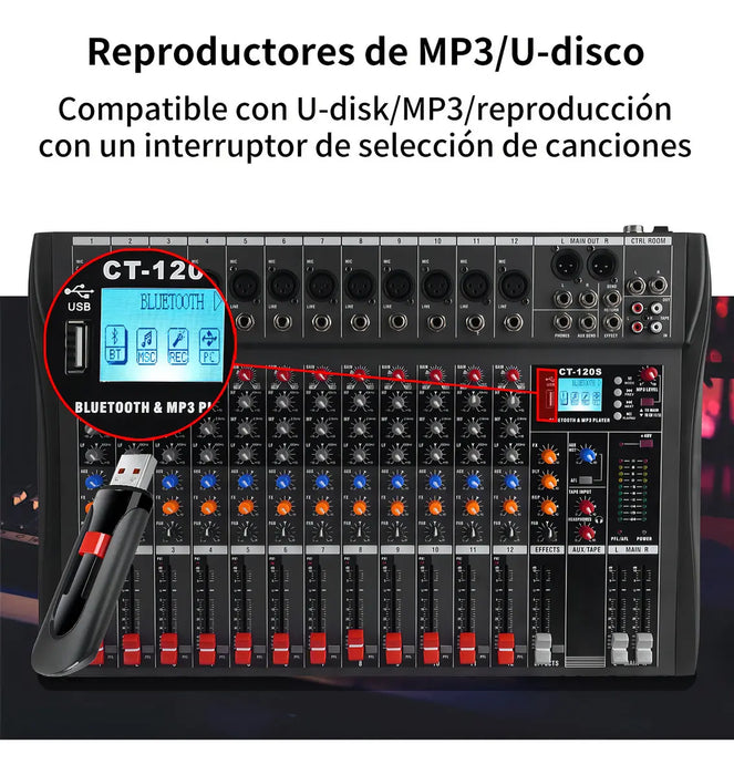 MEZCLADOR BLUETOOTH NXG GX12 12 CANALES GRADO B