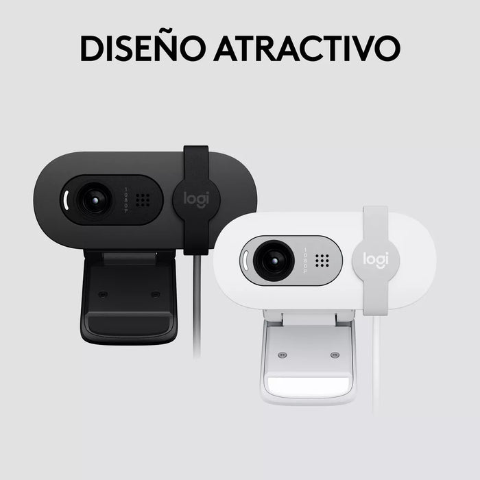 LOGITECH BRIO 100 WEBCAM FULL HD 1080P TAPA RIGHTLIGHT NEGRO - TiendaKomet México