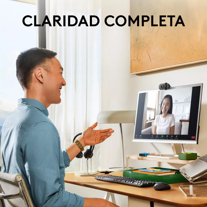 LOGITECH BRIO 100 WEBCAM FULL HD 1080P TAPA RIGHTLIGHT NEGRO - TiendaKomet México