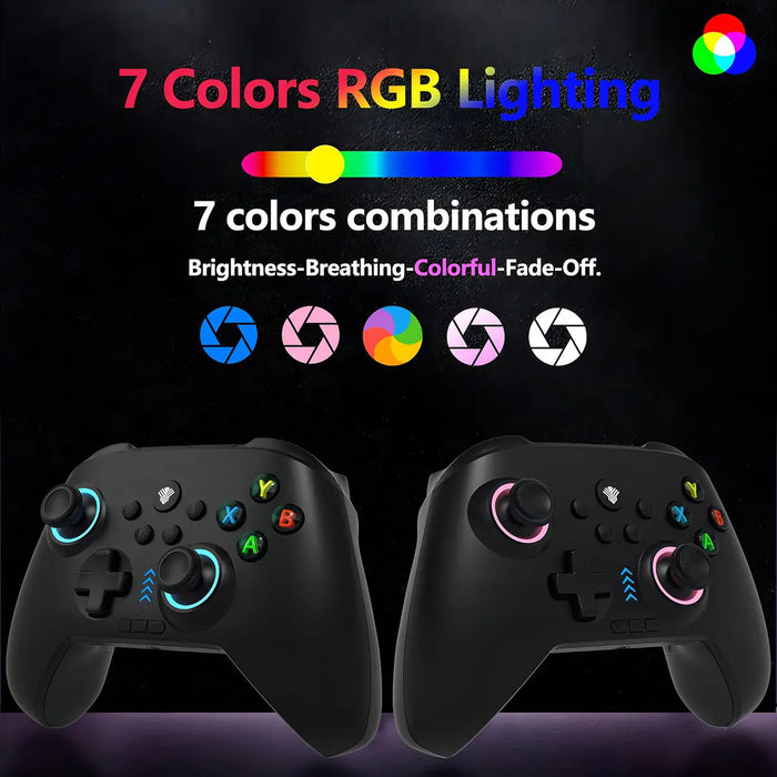 CONTROL JOYSTICK INALÁMBRICO NINTENDO SWITCH SOPORTE XBOX-MODE-ON-PC-HOSTS BLUETOOTH JOYSTICK-DE-EFECTO-HALL GAMEPAD REGALOS NEGRO GRADO B
