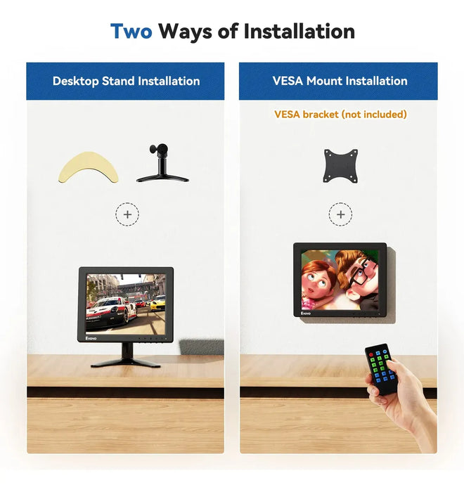 Monitor Eyoyo 8-inch 1024x768 IPS w/ HDMI/VGA/AV/BNC Input GRADO A