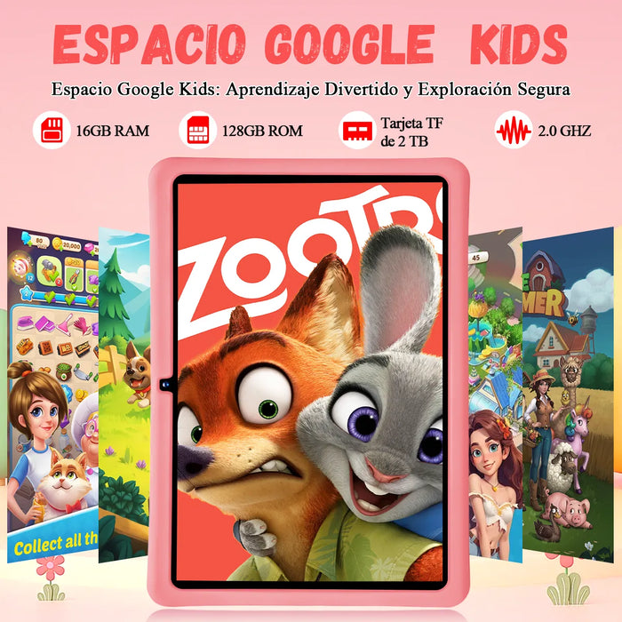 TABLET INFANTIL ANDROID 14 16GB+128GB 8000 MAH 10 WIFI 6 GRADO B