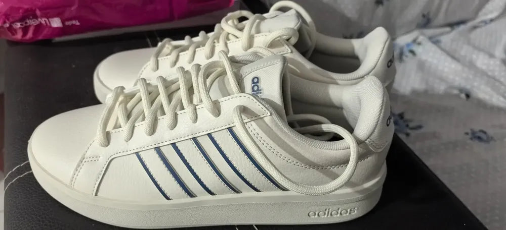 Tenis adidas Grand Court Base 3.0 Casuales HQ0068 Blanco Liso Talla 26 MX | Grado A