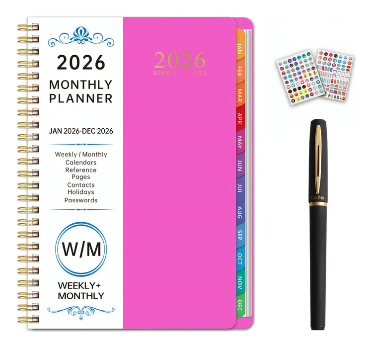 📒 Agenda Planner 2026 Weekly + Monthly LOTE 12 PIEZAS GRADO B