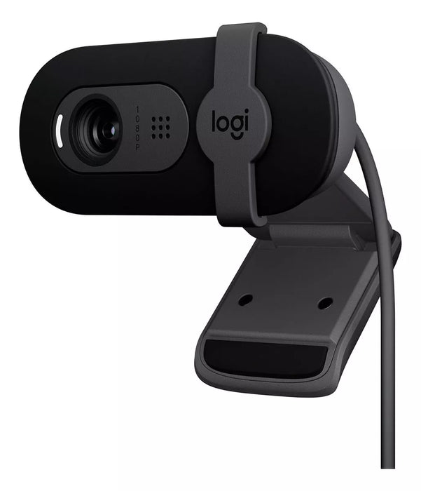 LOGITECH BRIO 100 WEBCAM FULL HD 1080P TAPA RIGHTLIGHT NEGRO - TiendaKomet México