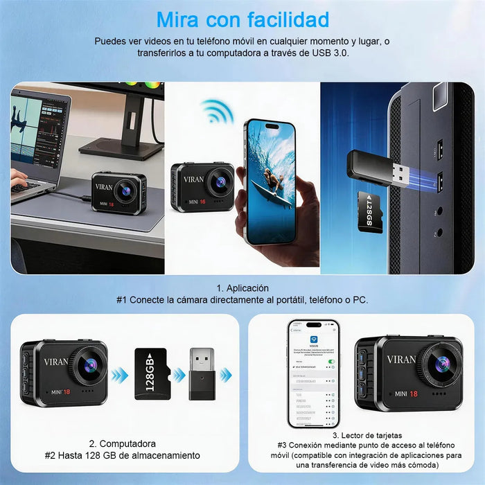 CAMARA DEPORTIVA IMPERMEABLE IP67 WIFI FULL HD 30FPS GRADO B