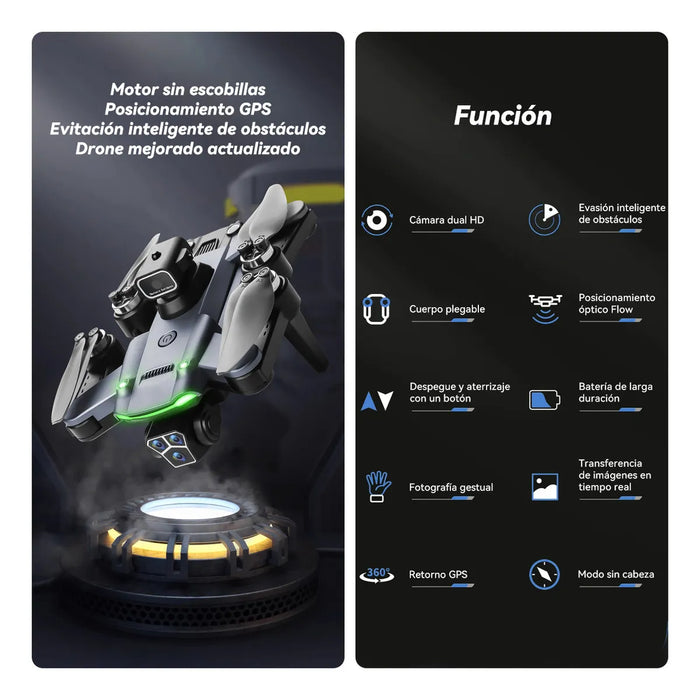 .MINI DRON 8K HYTOBP CON DUAL CÁMARA HD PROFESIONAL DRON GPS 5GHZ TRES BATERÍAS GRADO B - TiendaKomet México