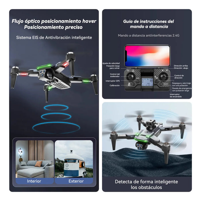 .MINI DRON 8K HYTOBP CON DUAL CÁMARA HD PROFESIONAL DRON GPS 5GHZ TRES BATERÍAS GRADO B - TiendaKomet México