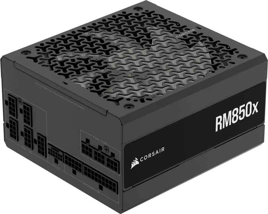 Corsair RM850x Fuente de Alimentación ATX Totalmente Modular de Bajo Ruido – Compatible con ATX 3.1 – Compatible con PCIe 5.1 – Eficiencia Cybenetics Gold – Conector 12V–2x6 Nativo – Negro GRADO B