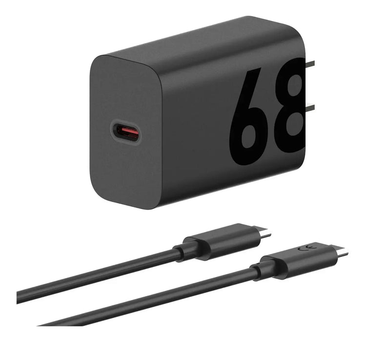 Cargador Motorola 68w Tipo C Usb Tipo C De Pared Con Cable Carga RÃ¡pida Negro GRADO B
