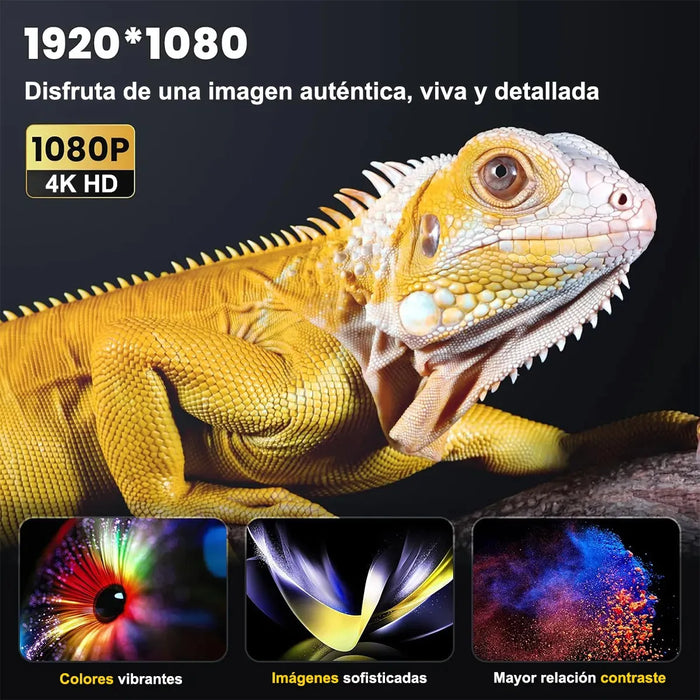 PROYECTOR LED ANDROID WIFI PROFESIONAL MINI PORTATIL CON 2 GAMEPADS 12000LM LED 4K 1080P BLANCO GRADO A - TiendaKomet México