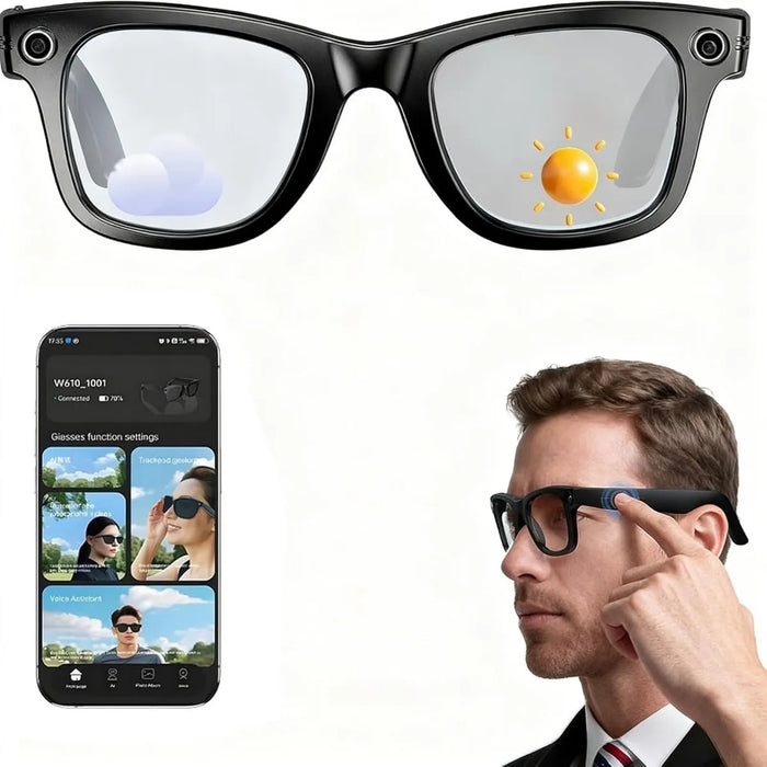 Lentes Inteligentes con Cámara AI y Filtro de Luz Azul GRADO B