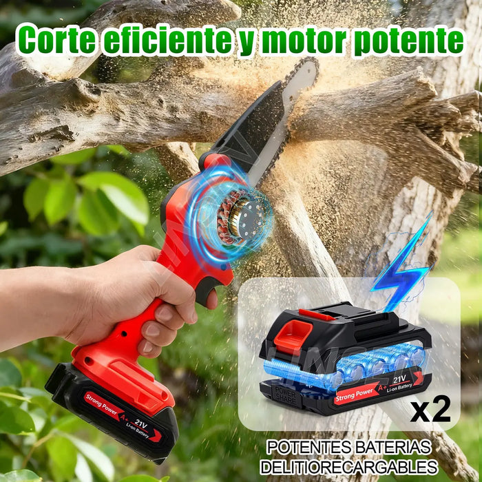 MOTOSIERRA ELECTRICA INALAMBRICA 2 EN 1 PERTIGA TELESCOPICA 2 BATERIAS GRADO B