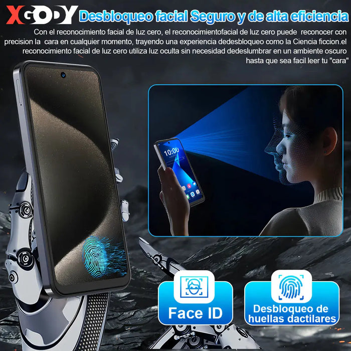XGODY V80J DUAL SIM SMARTPHONE, 6.528  DISPLAY, 128GB RAM, 6GB INTERNAL MEMORY, GRAY, ANDROID 13, GAMING READY GRADO B