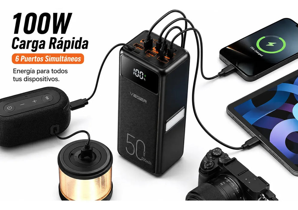 Power Bank VEGER W5001PD 50000mAh Grado A