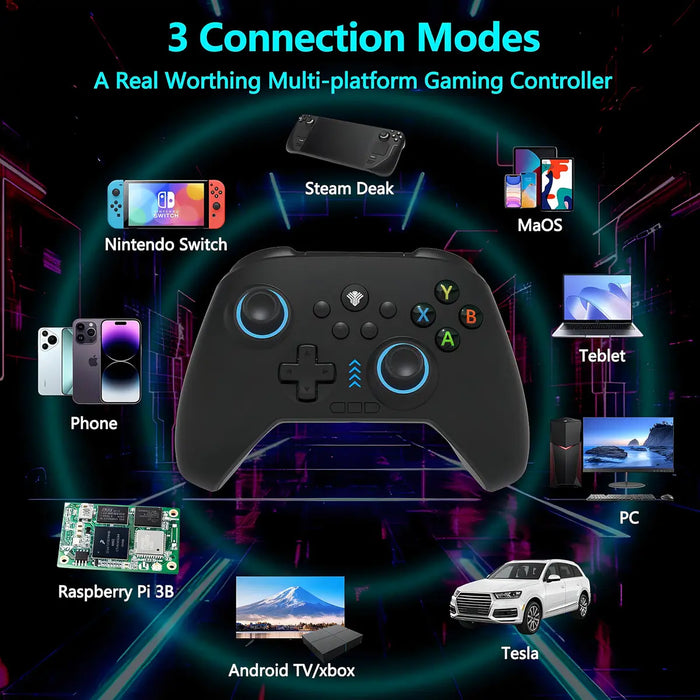 CONTROL JOYSTICK INALÁMBRICO NINTENDO SWITCH SOPORTE XBOX-MODE-ON-PC-HOSTS BLUETOOTH JOYSTICK-DE-EFECTO-HALL GAMEPAD REGALOS NEGRO GRADO B