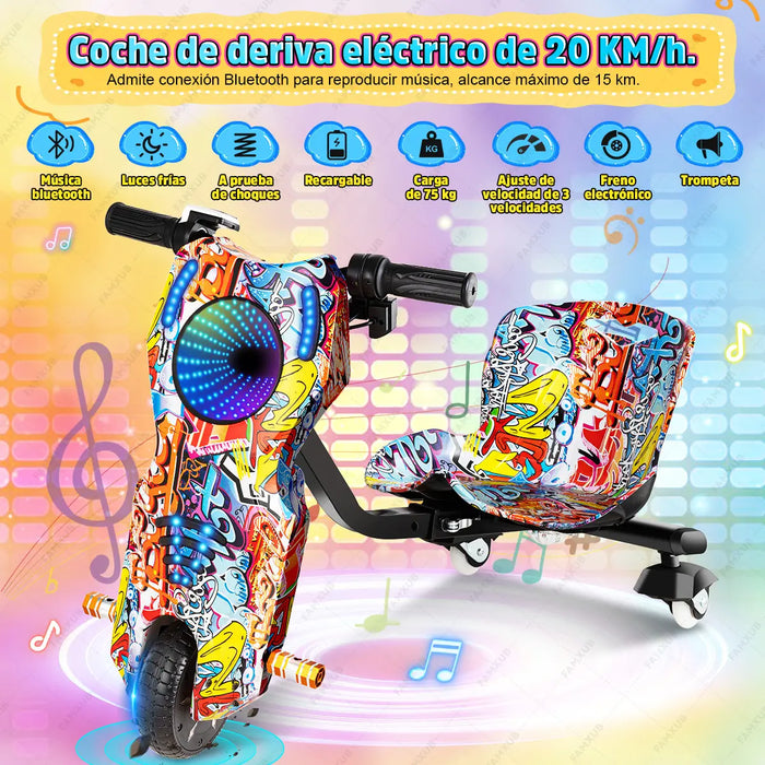 SCOOTER ELECTRICO ASH YA 3 RUEDAS 3 VELOCIDADES BLUETOOTH GRADO B