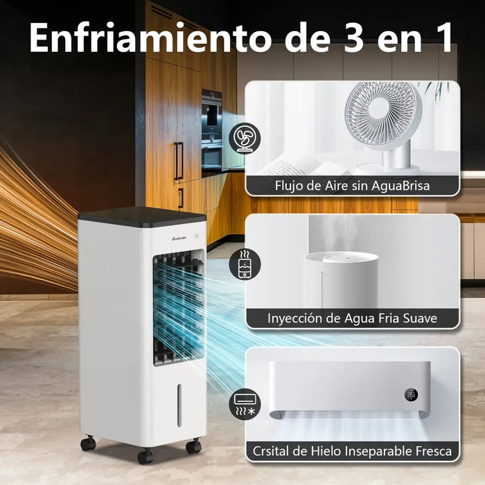 Climatizador Evaporativo Portátil Censtech | Control Remoto | 4 Modos y 3 Velocidades | Oscilación | Blanco | Grado B