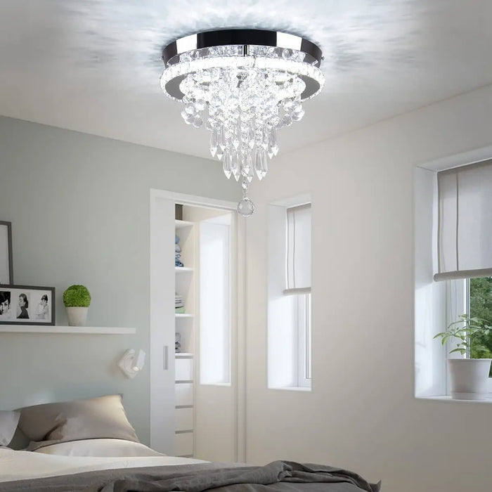 LÃ¡MPARA TECHO COLGANTE CRISTAL MODERNA DECORACIÓN LUJOSO PLATEADO GRADO B