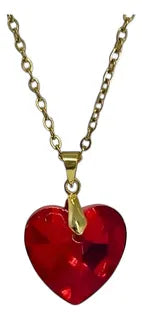 Collar con Colgante de Corazón Latiente Rojo | Grado B