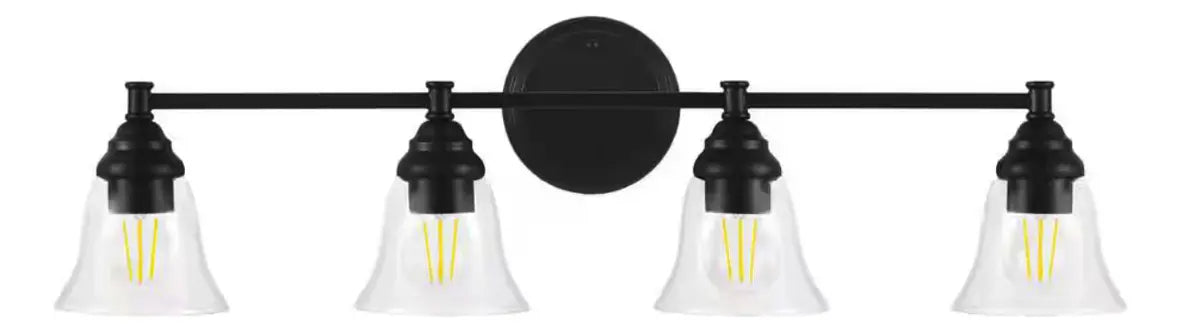 LAMPARA DE TOCADOR DECORATIVA PARA BAÑO 32'' 4 LUCES 60W ESTRUCTURA CAFÃ©  GRADO B
