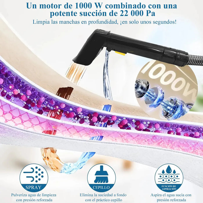 ASPIRADORA LIMPIAALFOMBRAS 1800ML 800ML 22000PA 850W 5 CABEZALES GRADO B