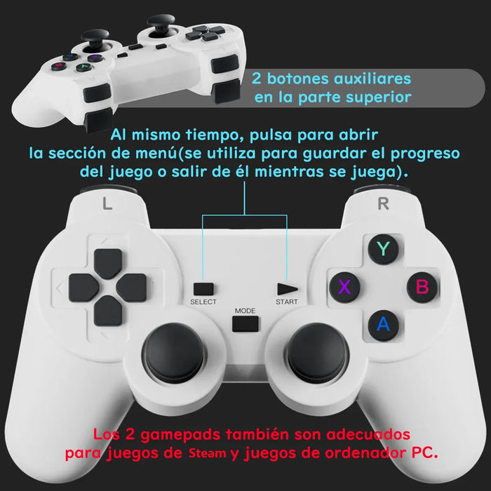 PROYECTOR LED ANDROID WIFI PROFESIONAL MINI PORTATIL CON 2 GAMEPADS 12000LM LED 4K 1080P BLANCO GRADO A - TiendaKomet México