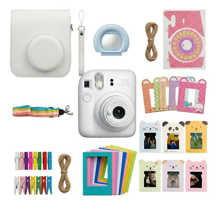 KIT INSTAX MINI 12 BLANCO FUJI + PACK ACCESORIOS EXCLUSIVOS BLANCO GRADO B